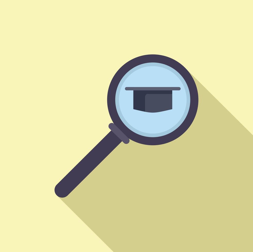 Education search concept with magnifying glass icon vector
