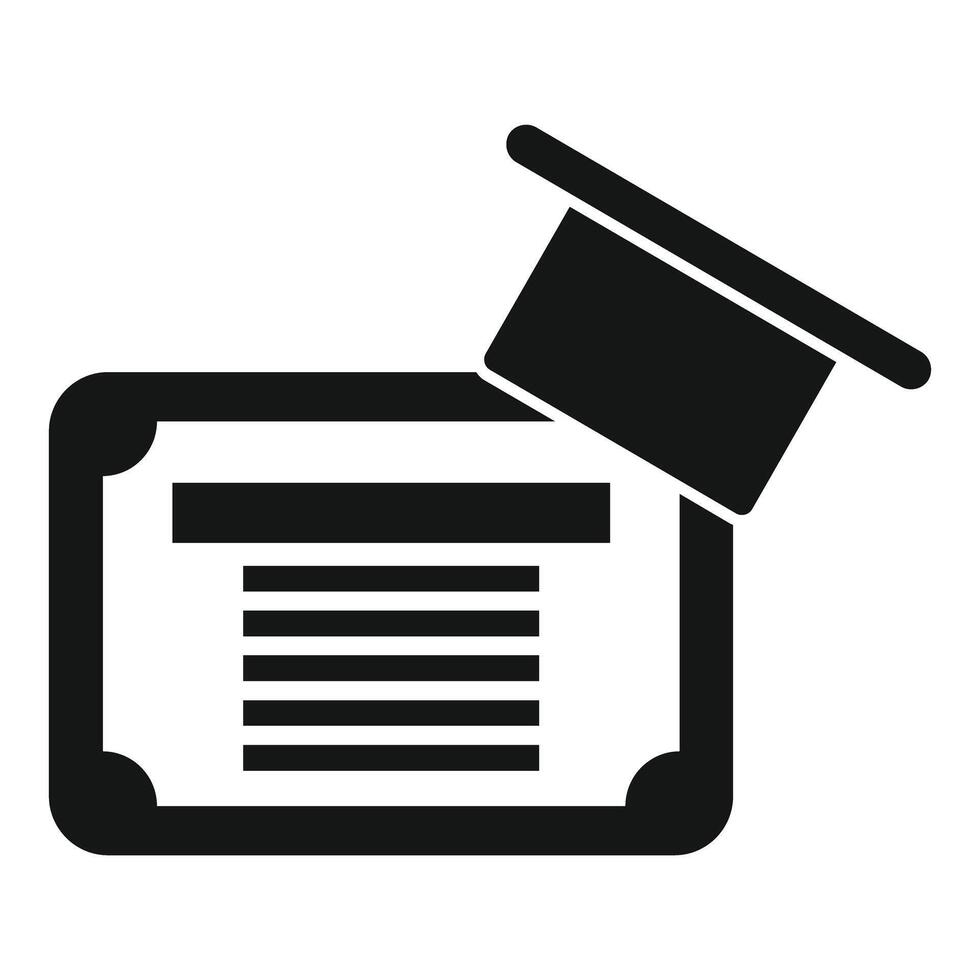 Graduation cap icon on diploma illustration vector