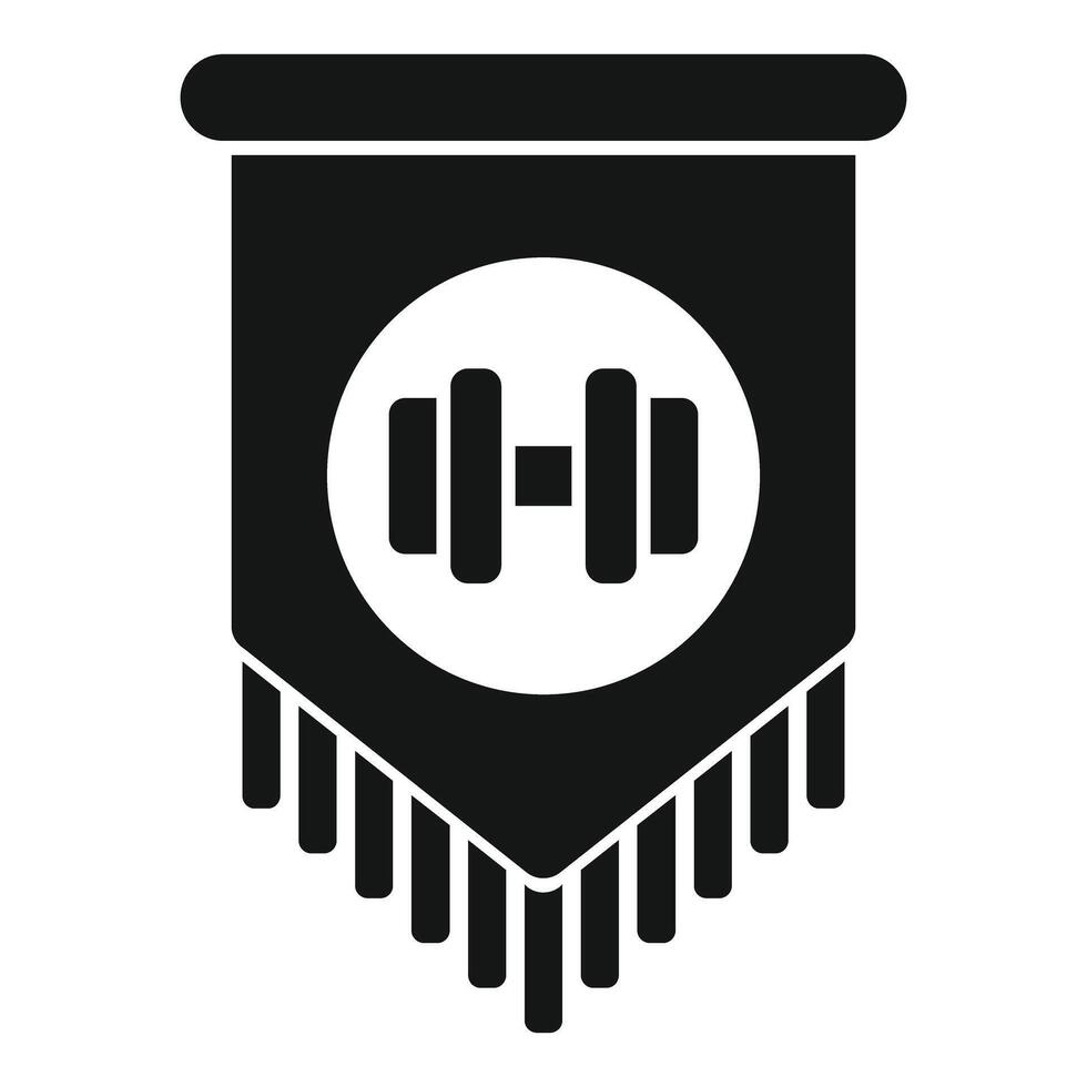 Black and white fitness flag icon vector