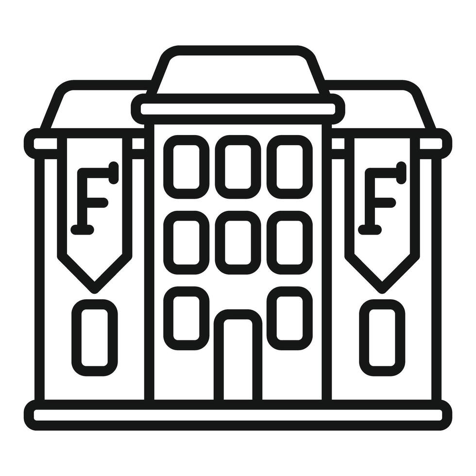 Fire station icon line art vector