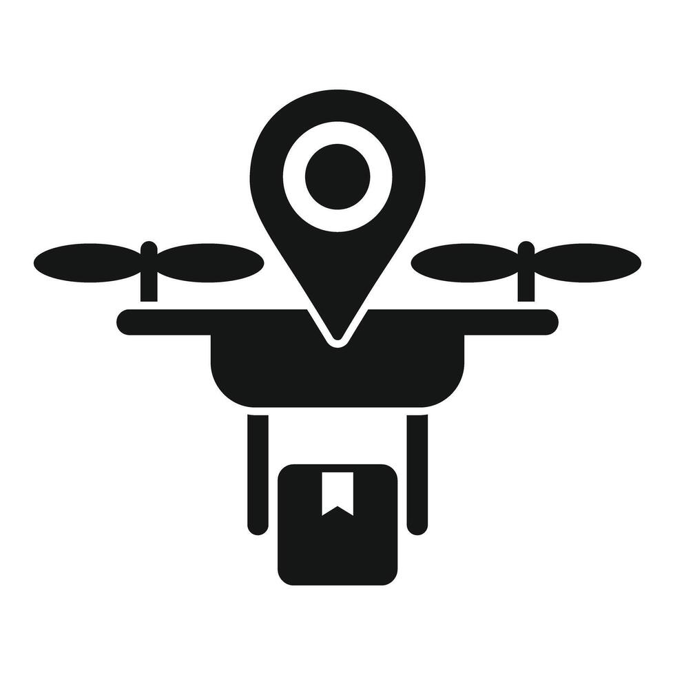 Delivery drone icon with location pin vector