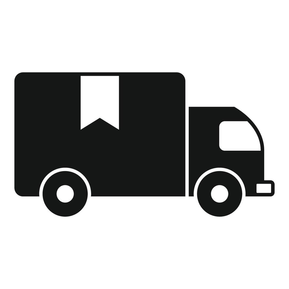 Simple black icon of a delivery truck on a white background vector