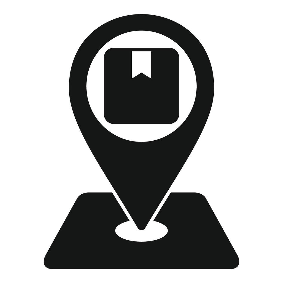 Black and white map pin icon vector