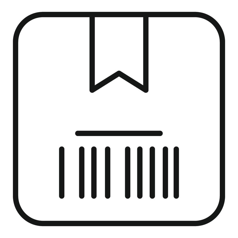 Flat icon of a package with barcode vector