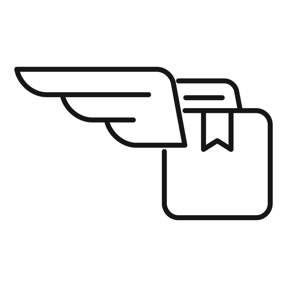sencillo negro y blanco línea dibujo de un estilizado con alas sobre vector
