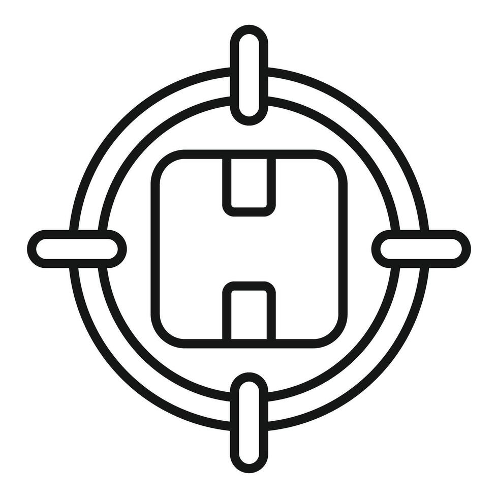 illustration of a helicopter landing zone symbol in a minimalistic line design vector