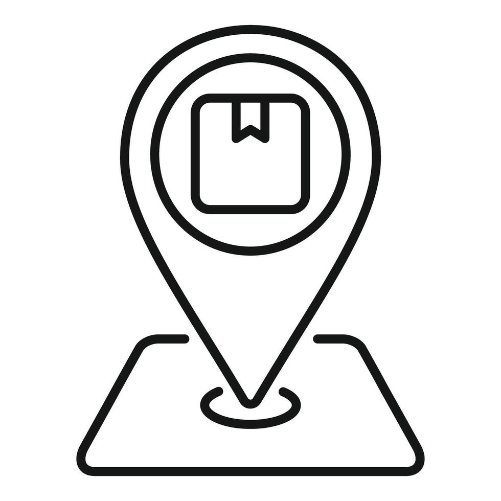Outline of delivery location pin icon vector