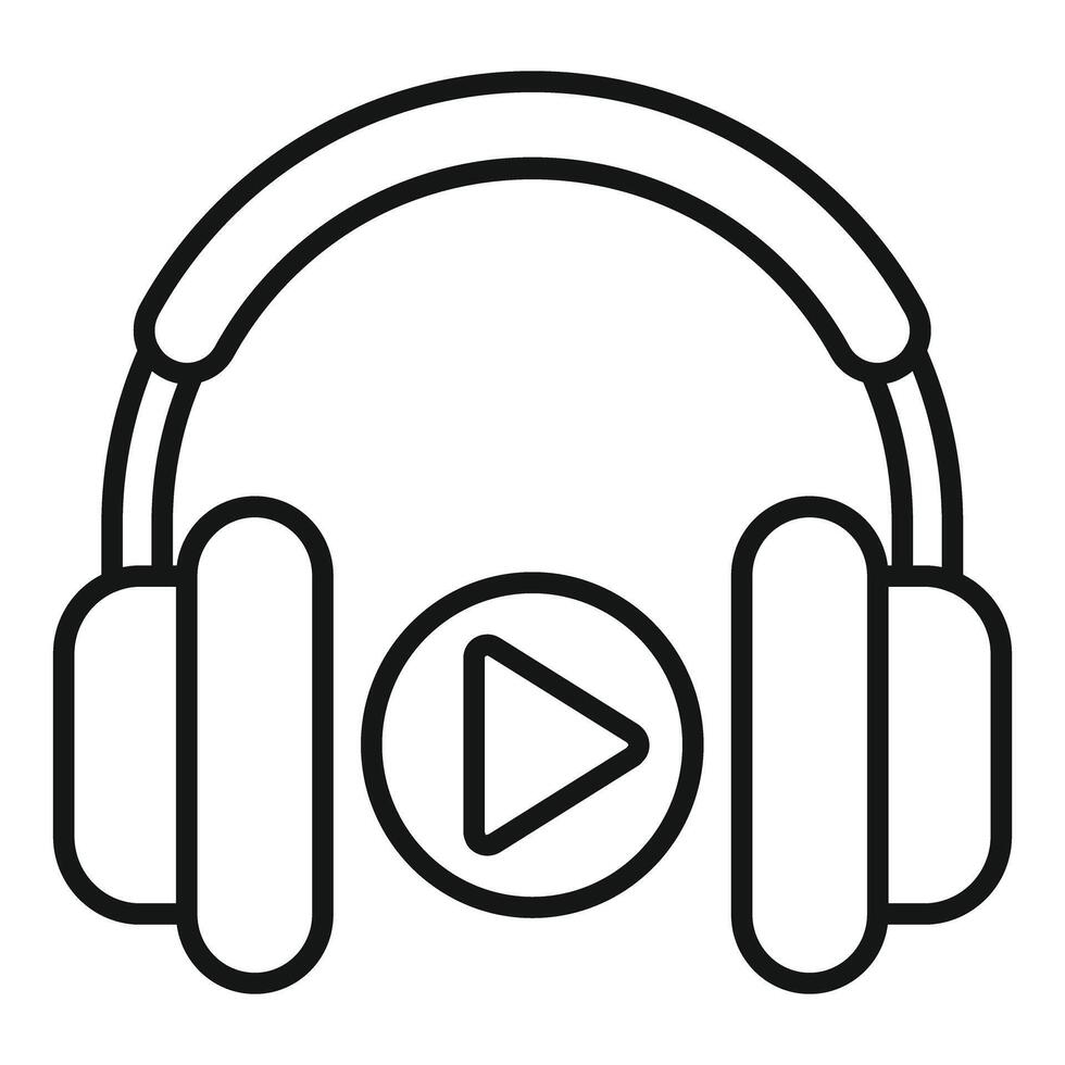 Icon of headphones with play button vector