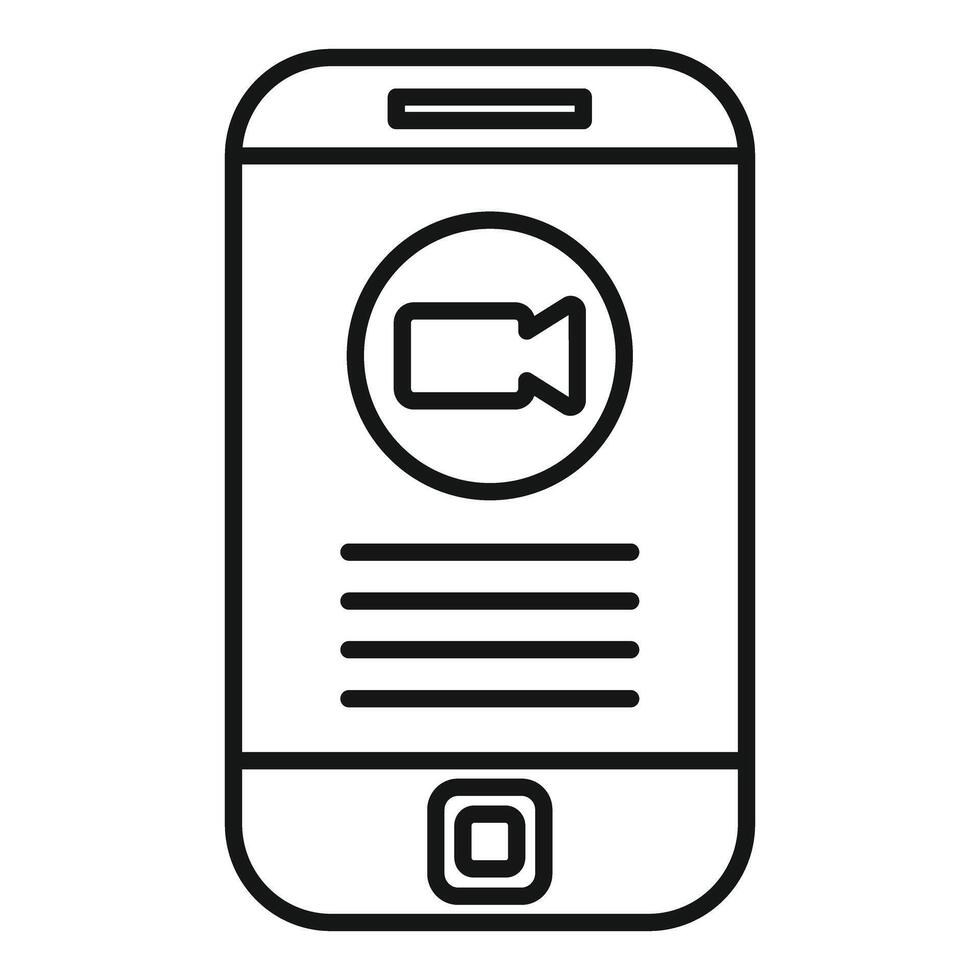 Smartphone with call icon line art vector