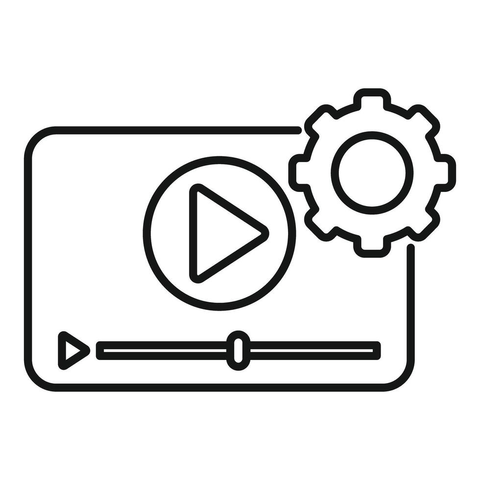 player interface icon with settings gear vector