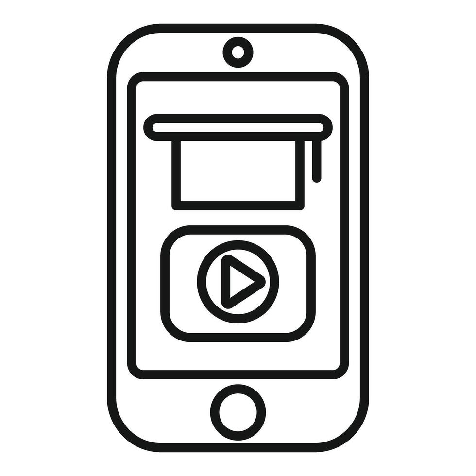Outline of a modern doorbell icon vector