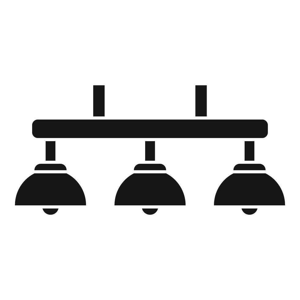 illustration of a contemporary ceiling lamp with three lights on a simple background vector