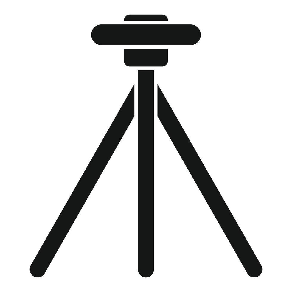 Black tripod icon on white background vector