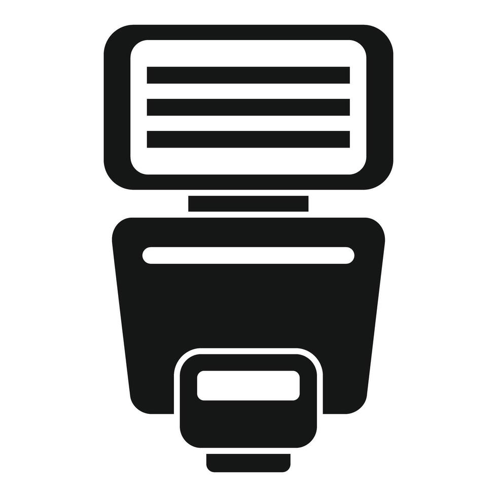 Black and white camera flash icon vector