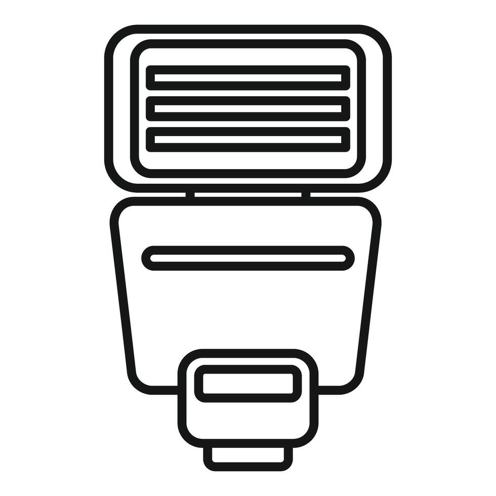 Black and white line art of a camera flash vector