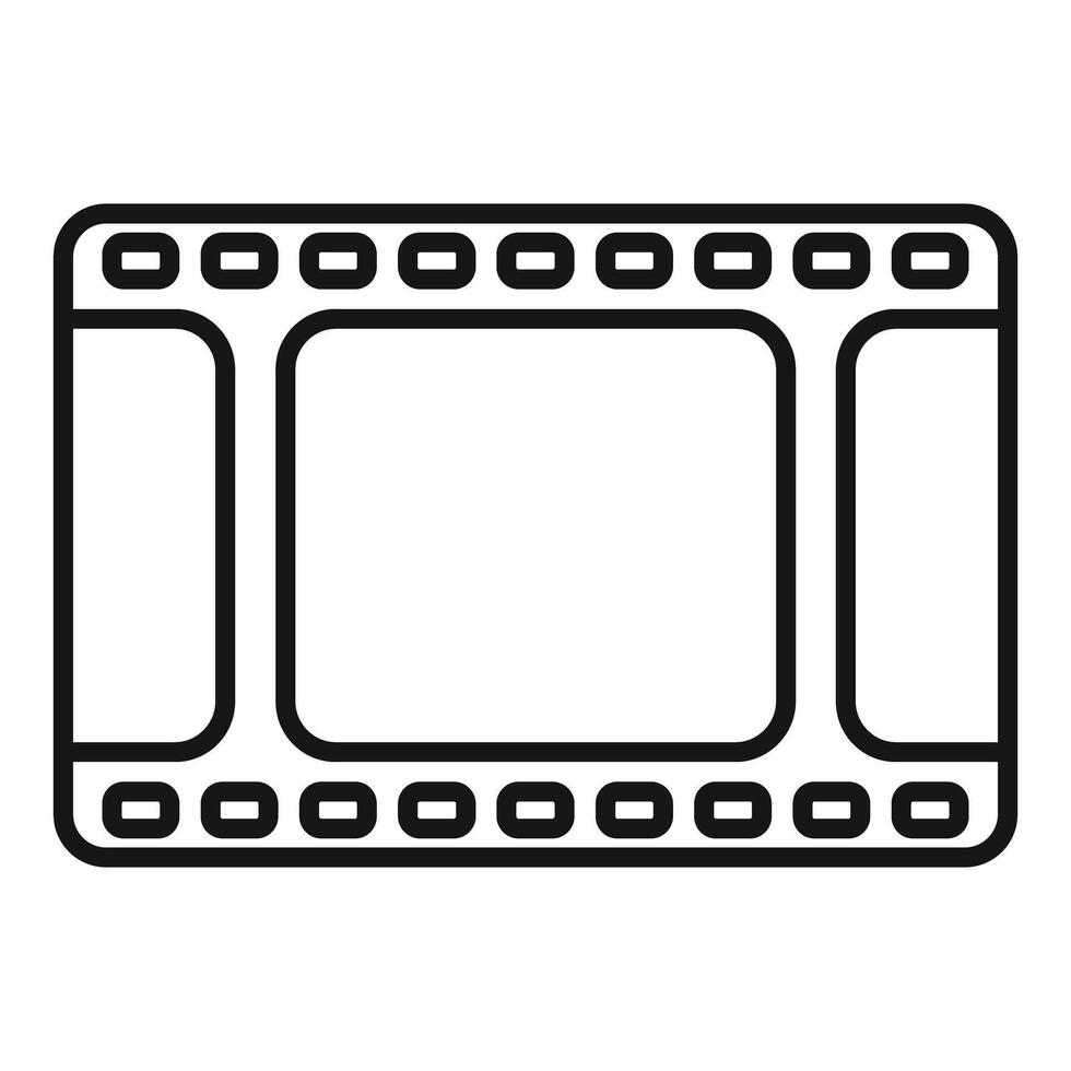Black and white icon of a blank film strip suitable for multimedia designs vector