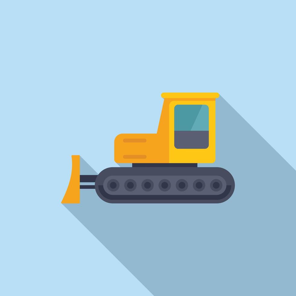 Flat design illustration of a bulldozer vector