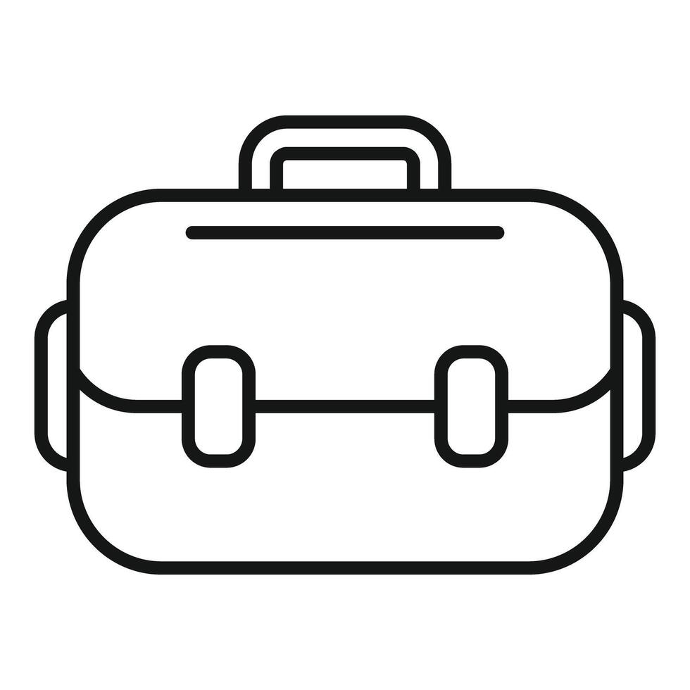 Black and white business briefcase icon vector