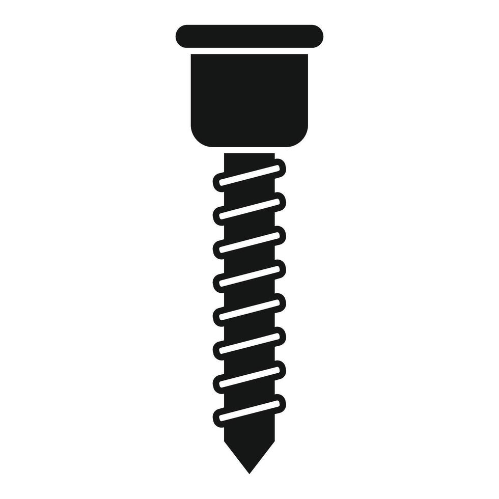 Black silhouette of a screw icon vector