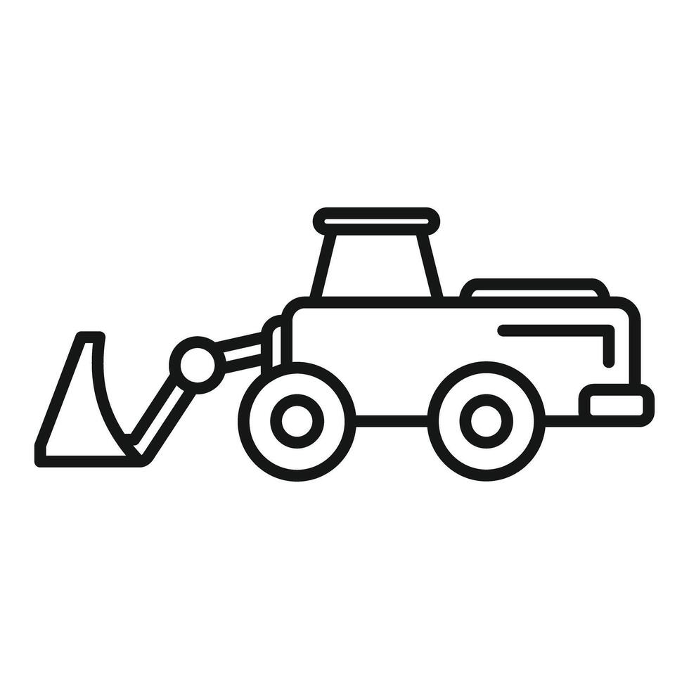 Black and white line art of a bulldozer vector