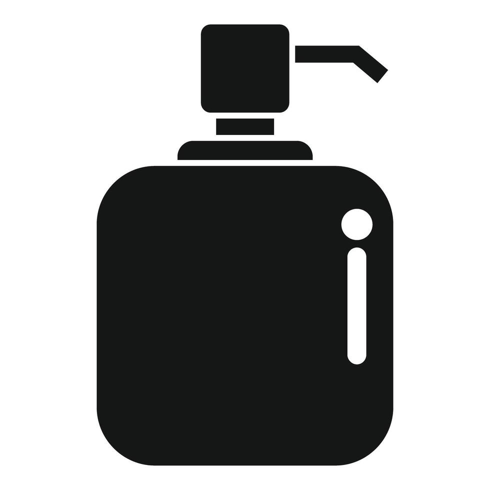 Graphic icon of a black silhouette perfume bottle with spray nozzle vector
