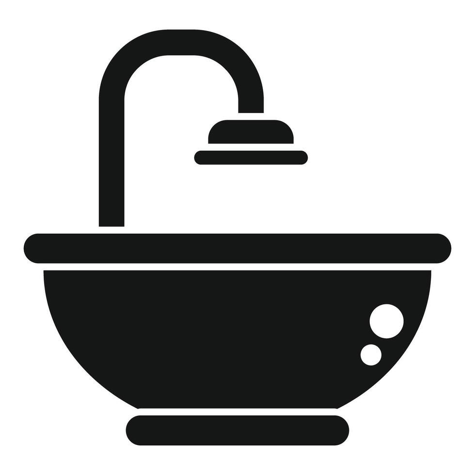 illustration of a simple pedestal sink in a bold black silhouette vector