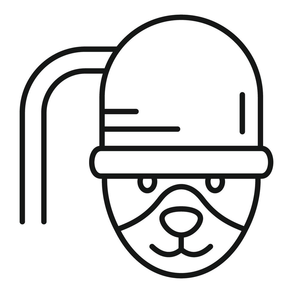 Black and white line art of a beaver wearing a hard hat, representing construction work vector