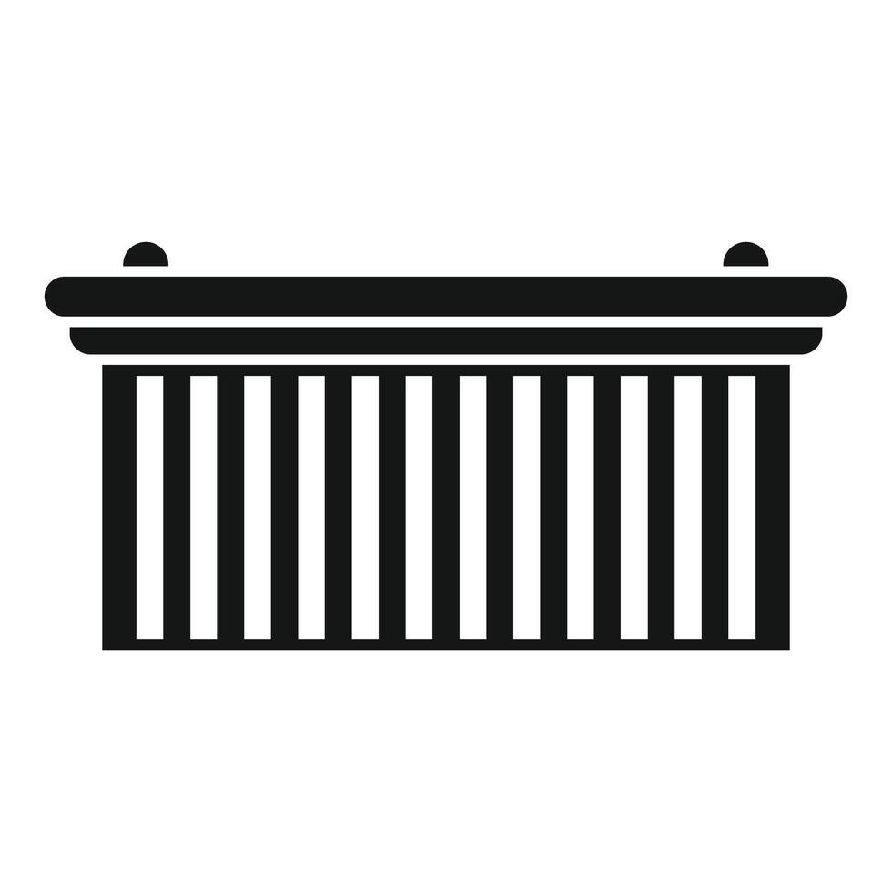 Simplified black icon of ionic column vector