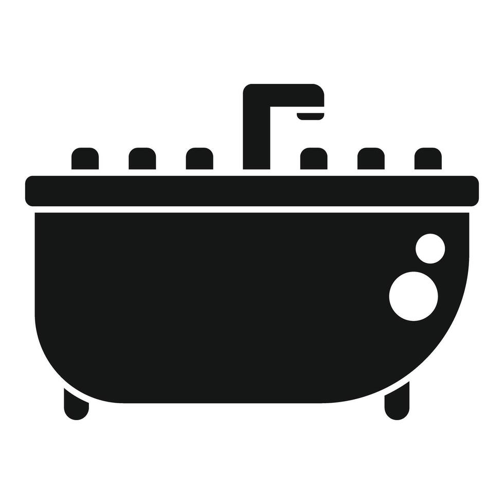 Black silhouette of a classic clawfoot bathtub with shower faucet vector
