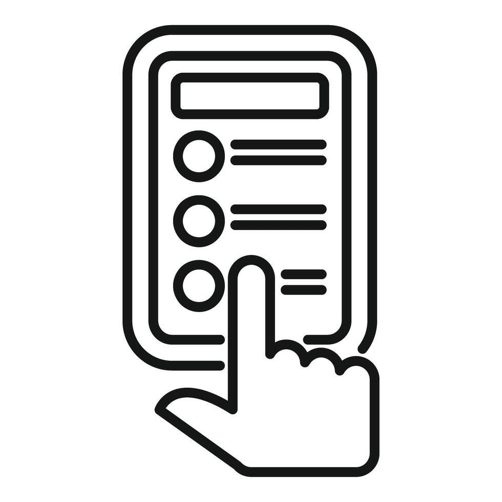 Hand pressing digital touchscreen icon vector