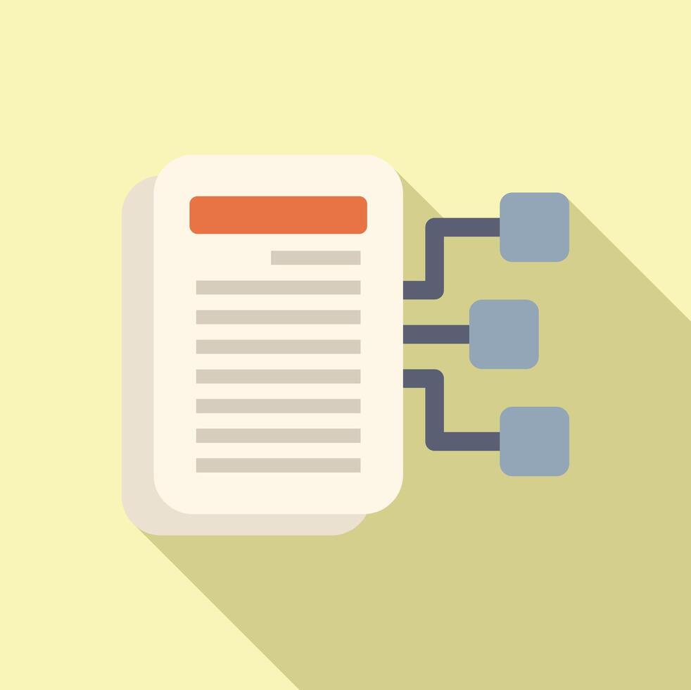 Flat design icon of document workflow vector