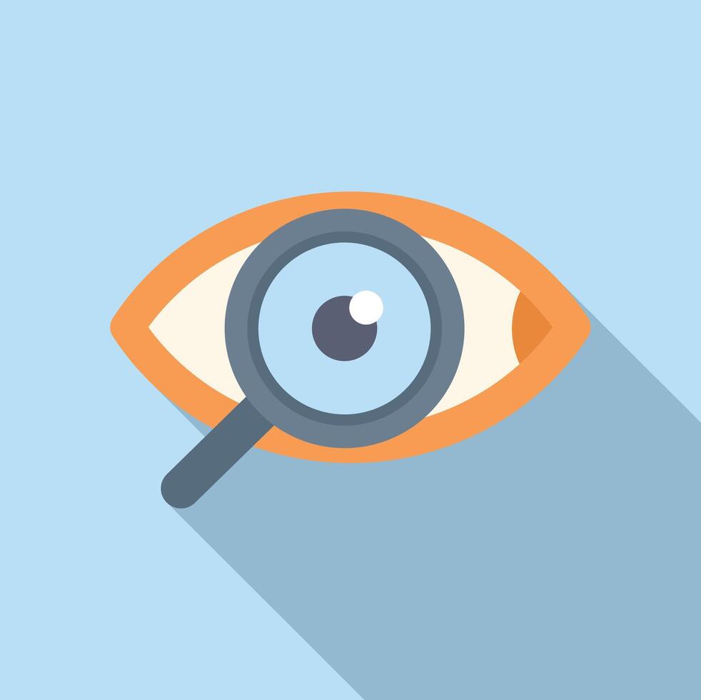 Magnifying glass focused on eye icon illustration vector