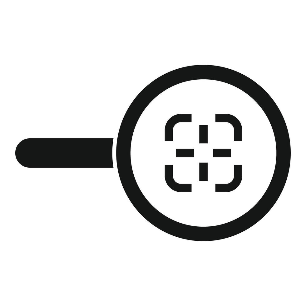 Magnifying glass with grid concept icon vector