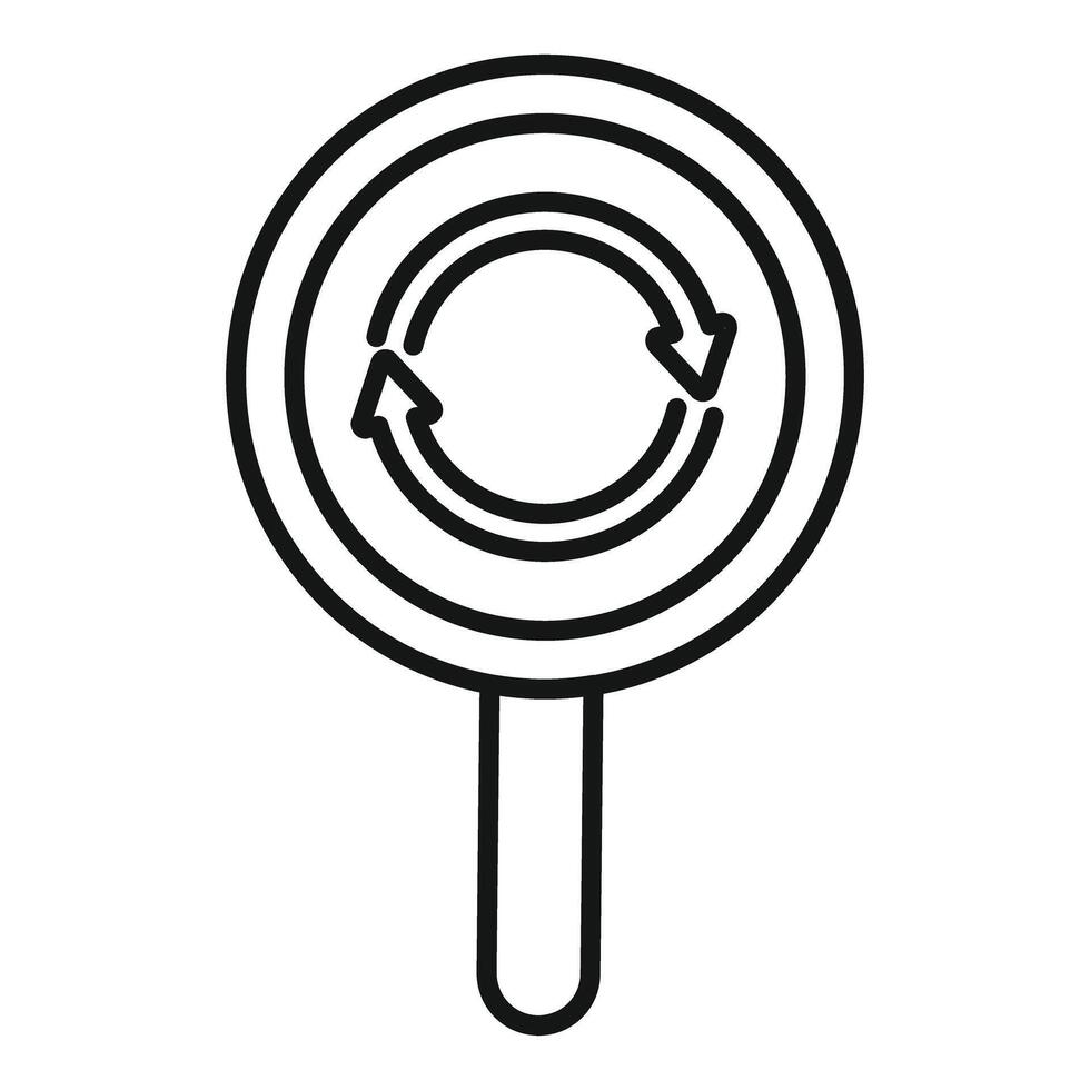 Outline icon of circular arrow lollipop vector