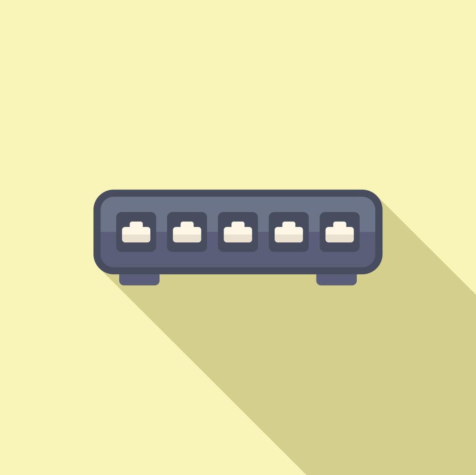 Flat design power strip icon on yellow background vector