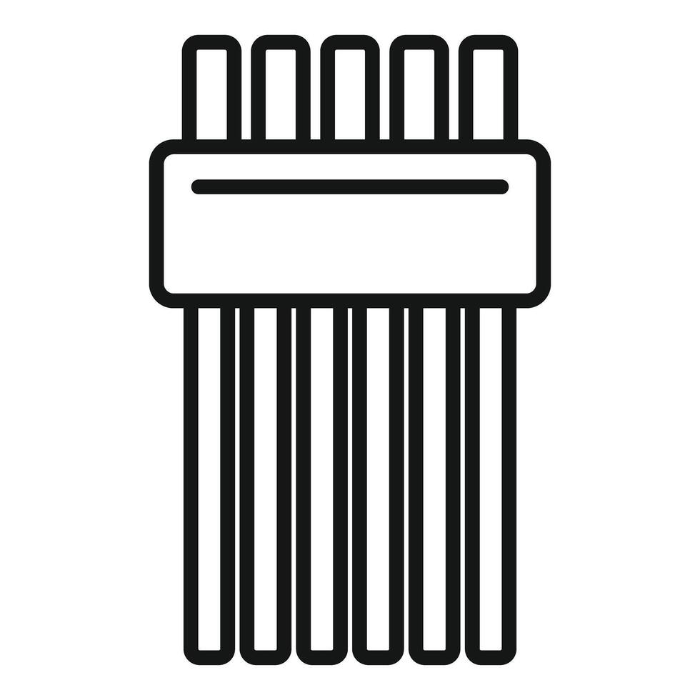 Black and white line art of a fries box vector