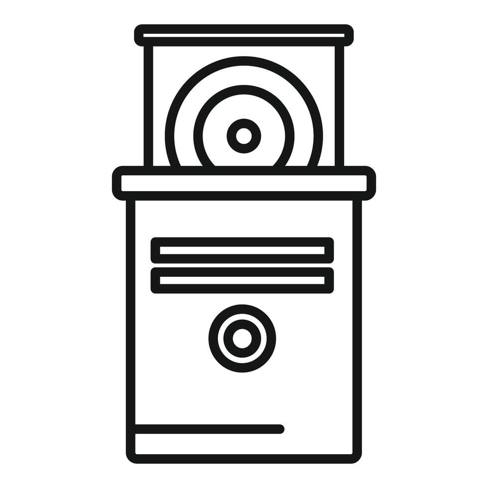 Black and white line art of camera lens vector