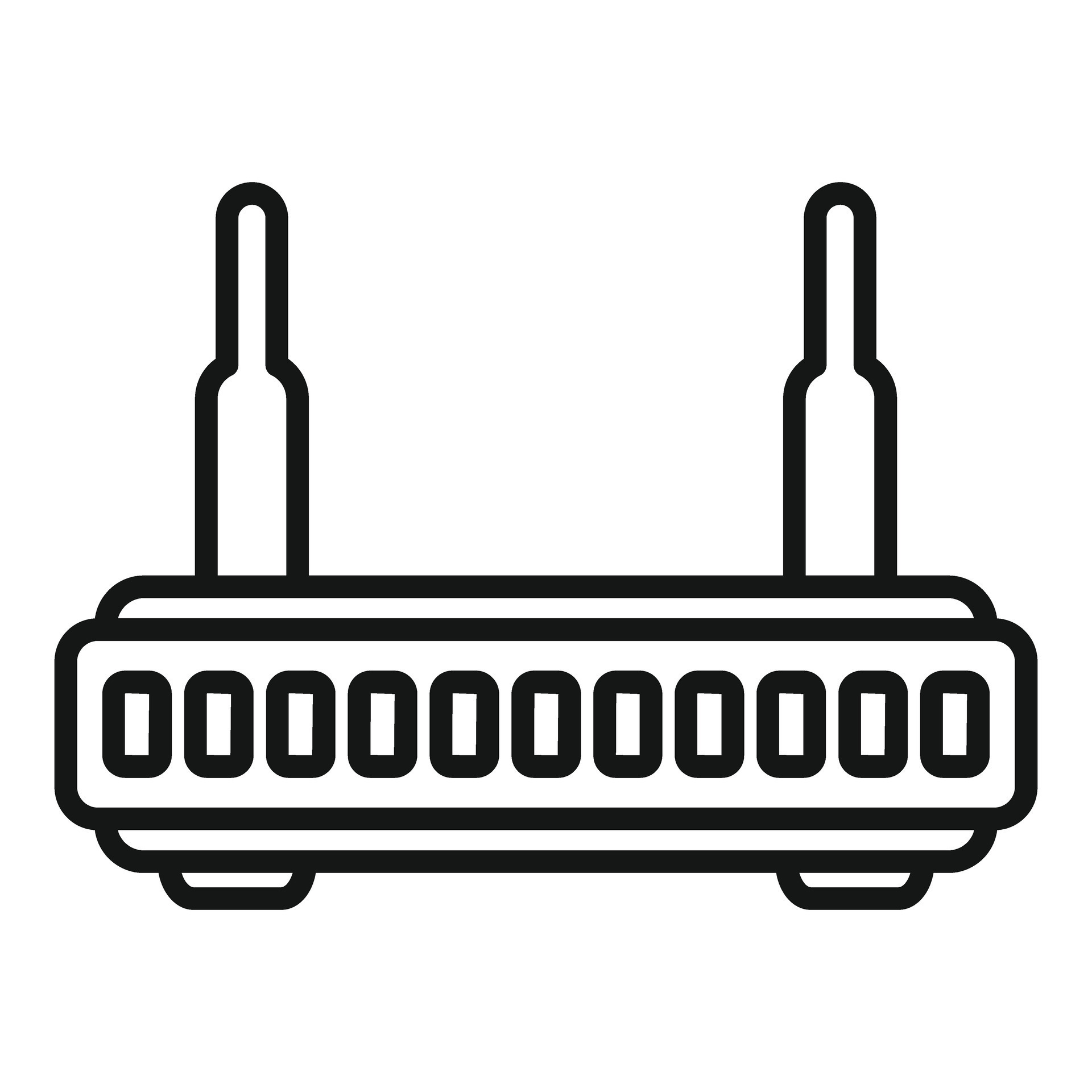 simplificado línea dibujo de un moderno inalámbrico enrutador