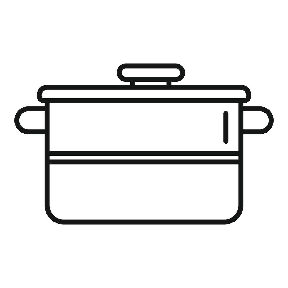 Line art illustration of a cooking pot vector