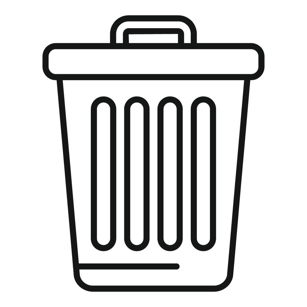 Line art illustration of a trash can vector