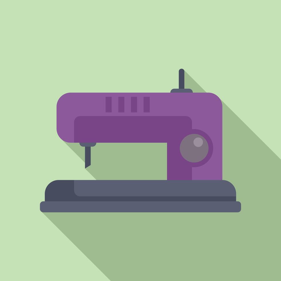 Modern sewing machine icon on green background vector