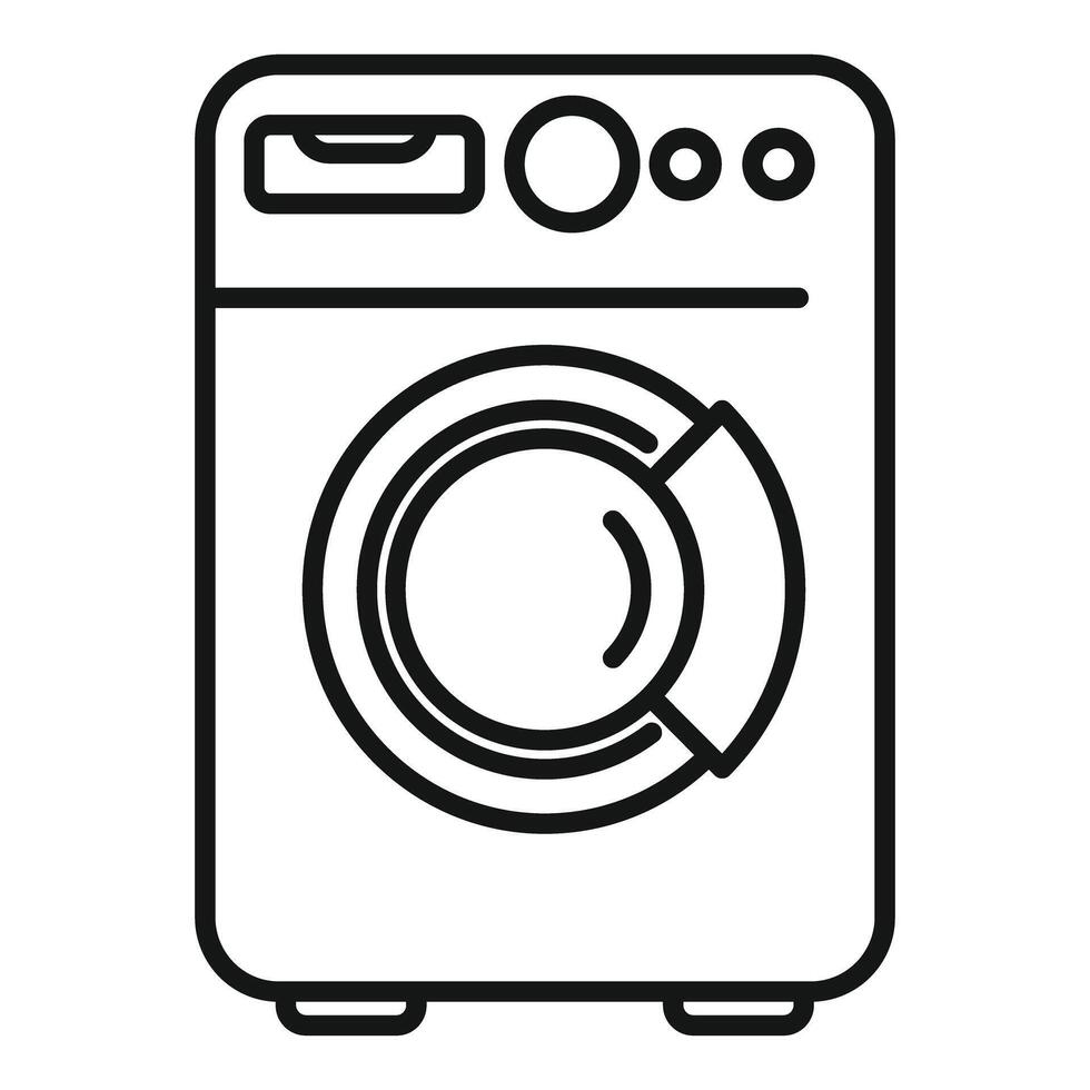 Line art washing machine icon vector