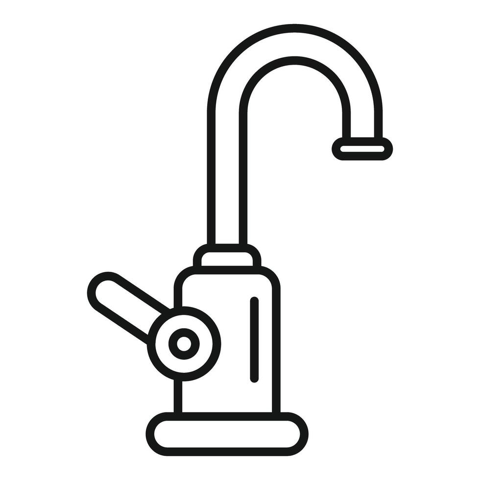 Outline illustration of modern faucet vector