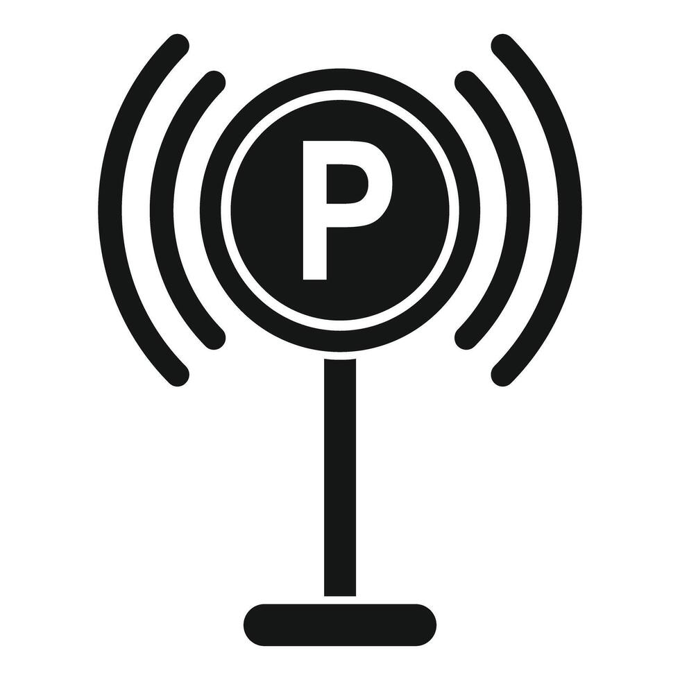 Simple black and white illustration of a parking sensor symbol vector