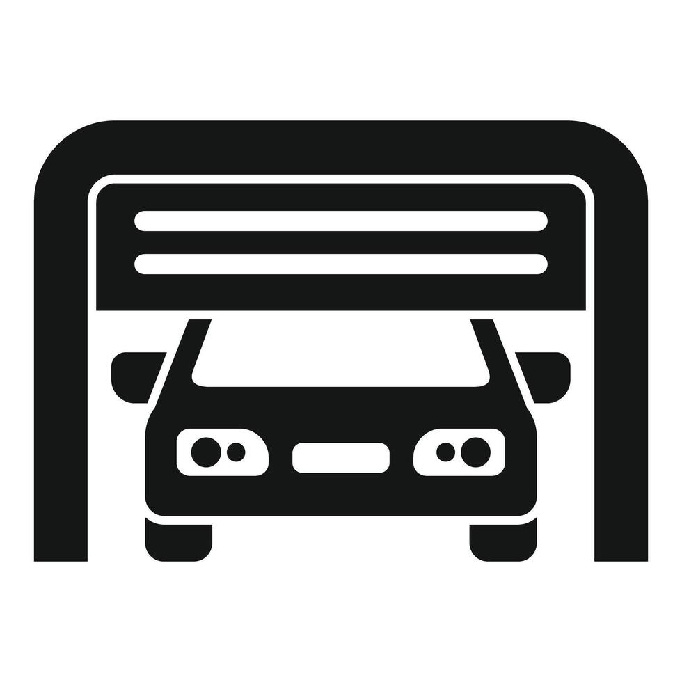 Car under covered parking icon vector