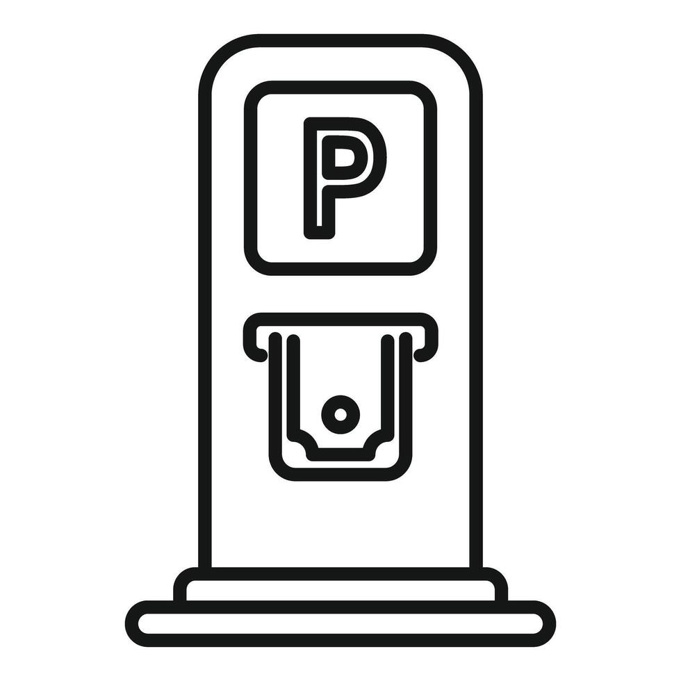 Line art parking meter icon vector