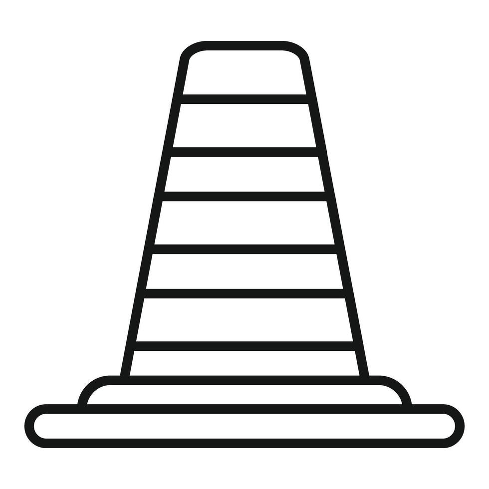 Black and white line art of traffic cone vector