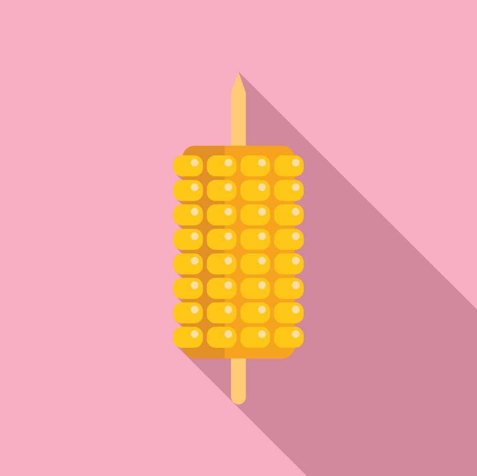 Corn on the cob illustration on pink background vector