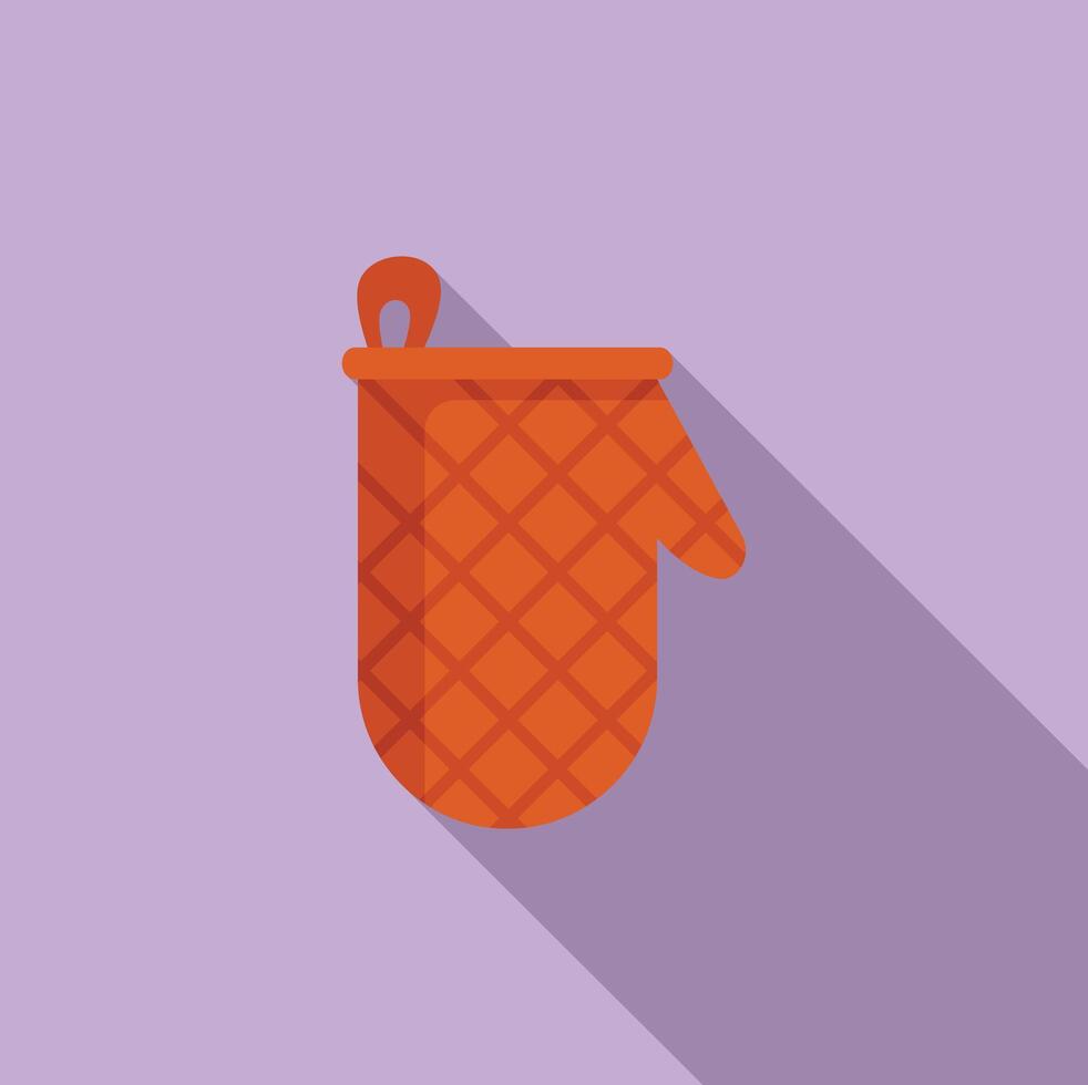 Red oven mitt on purple background vector