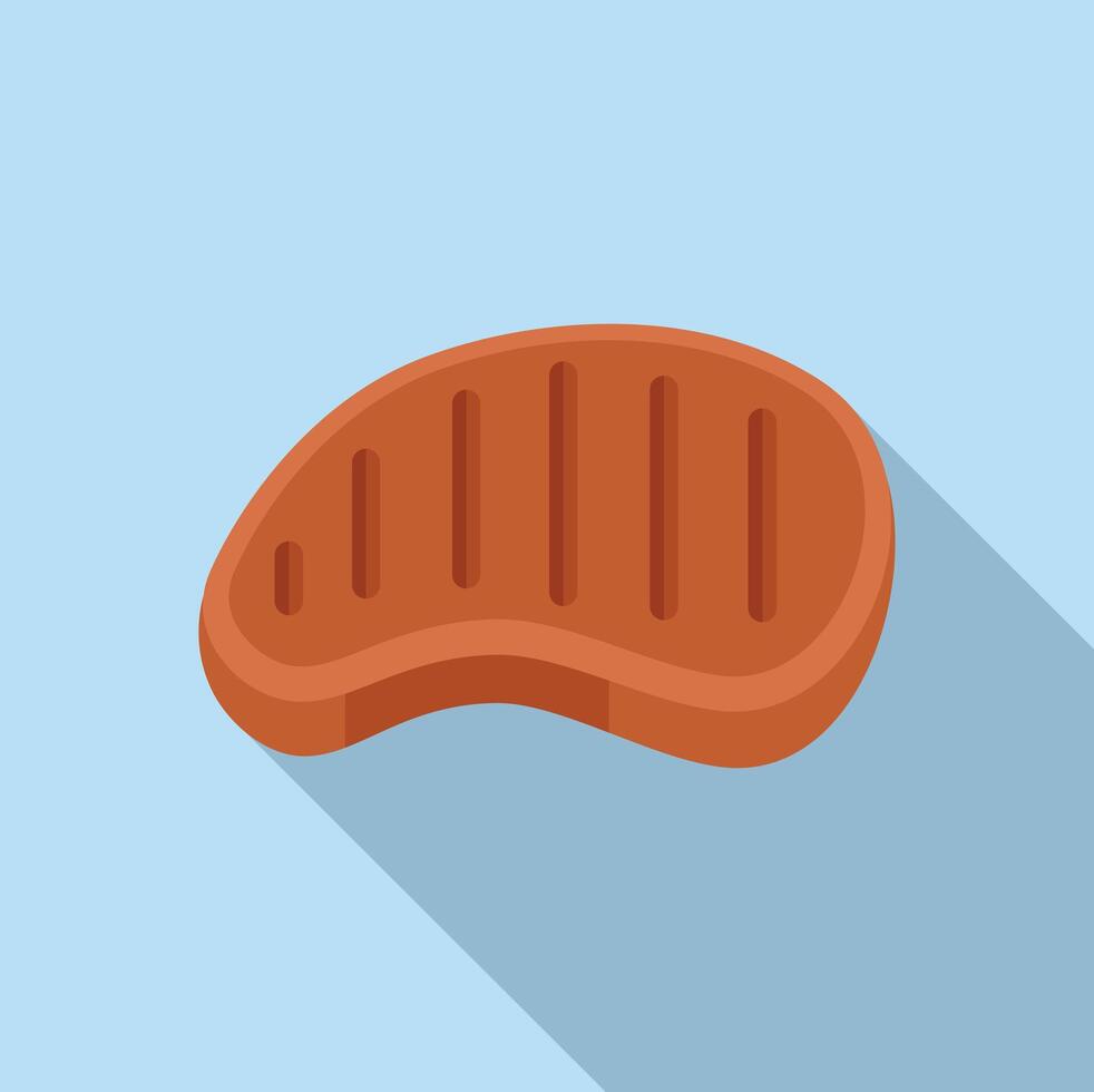 Flat design illustration of a grilled steak vector